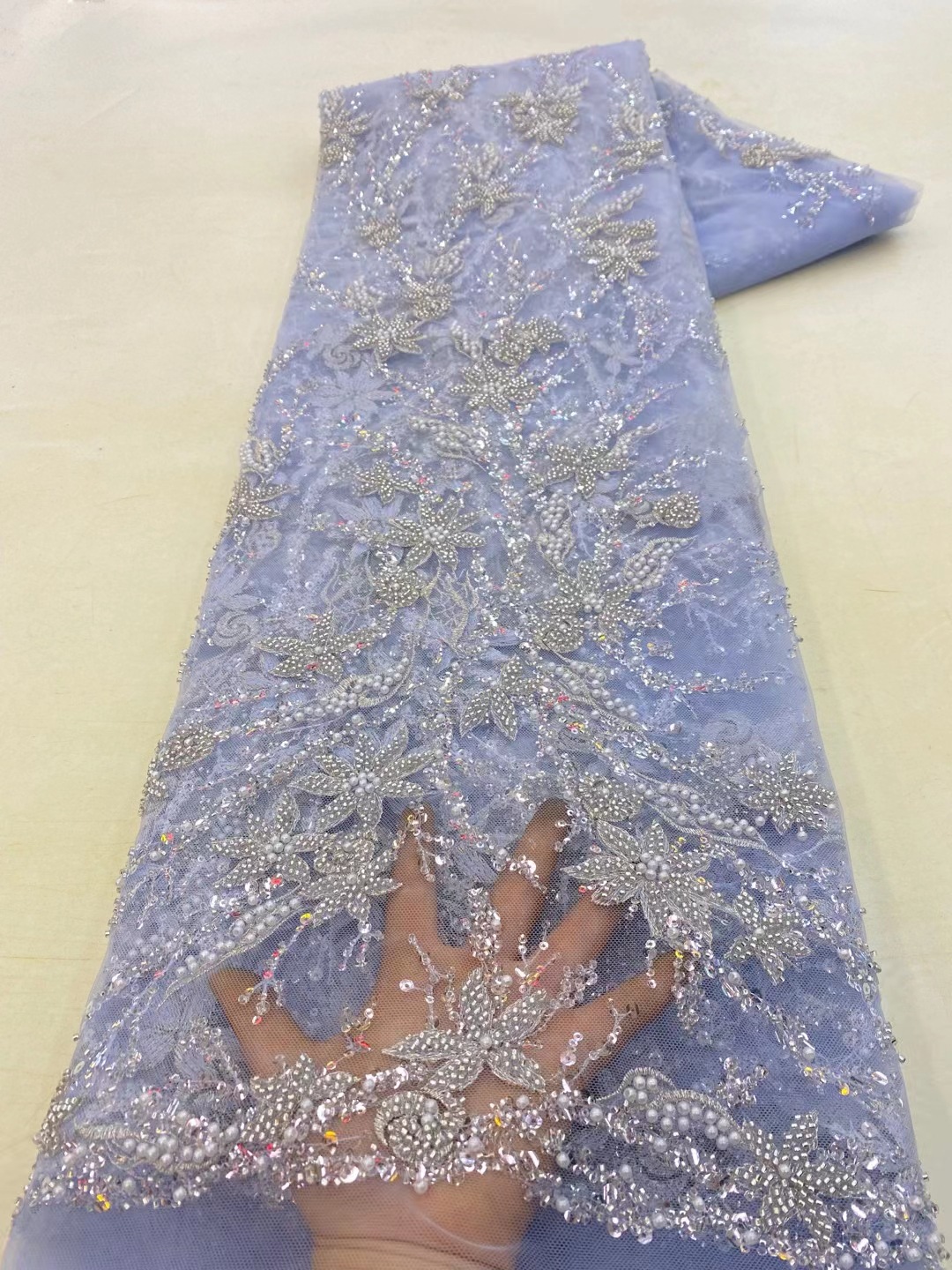 Estilo Europeo bordado con cuentas vestido etapa desgaste lentejuelas tela 3D flor vestido de novia JX3485