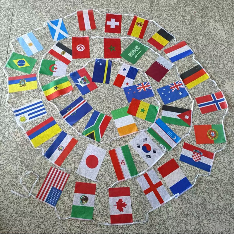 2026 World Cup 42 Countries 11m String Flags No. 7 No. 8 String Flags Bar Restaurant Disco Fan Decoration