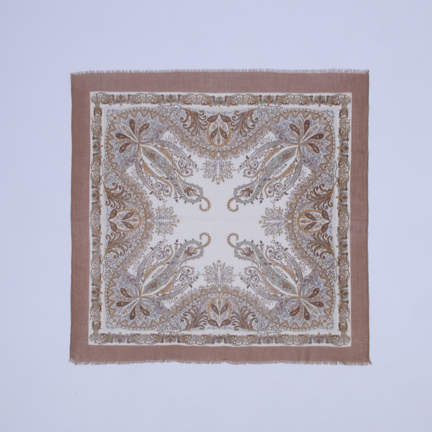 Versión coreana de la nueva bufanda de seda cuadrada pequeña de cachemira pura de 70cm impresa, bufanda de flor de anacardo grande, disponible en stock transfronterizo