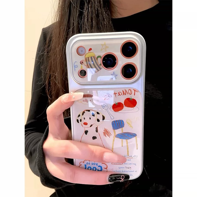 Tomato Spotty Dog Suitable for Apple Iphone17 Mobile Phone Case Honor X80I Cartoon Cute Anti-Fall Protective Cover Tomato Spotty Dog Suitable for Apple Iphone17 Mobile Phone Case Honor X80I Cartoon Cute Anti-Fall Protective Cover