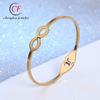 Europe and America new pattern fashion Figure eight stainless steel Bracelet golden Titanium Bracelet Ladies Trend Versatile Jewelry