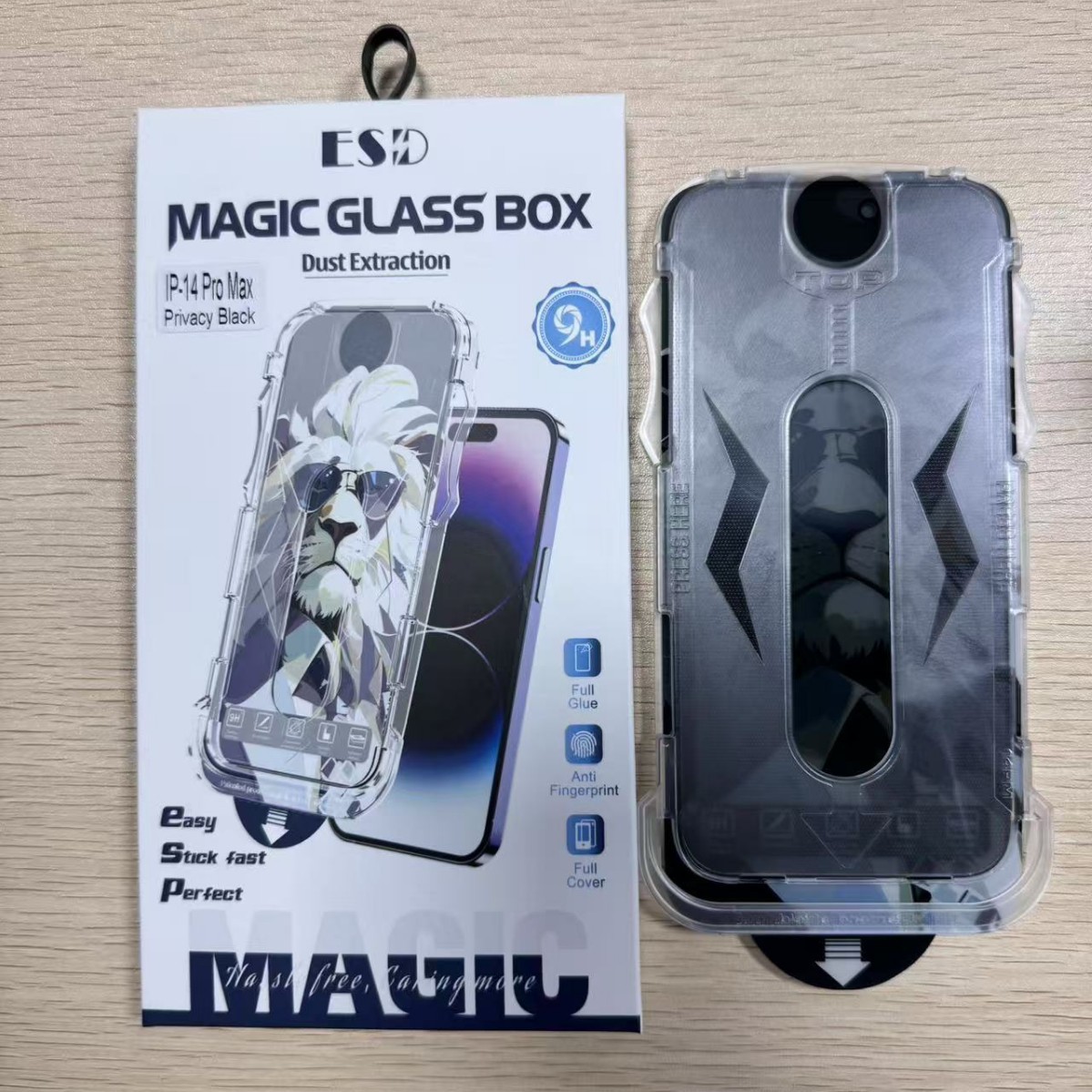 Tempered Film Can Be Applied in Seconds with 0.25mm Anti-Peep Film with Sunglasses Lion Packaging Box and Alcohol Bag Apple 15Pr