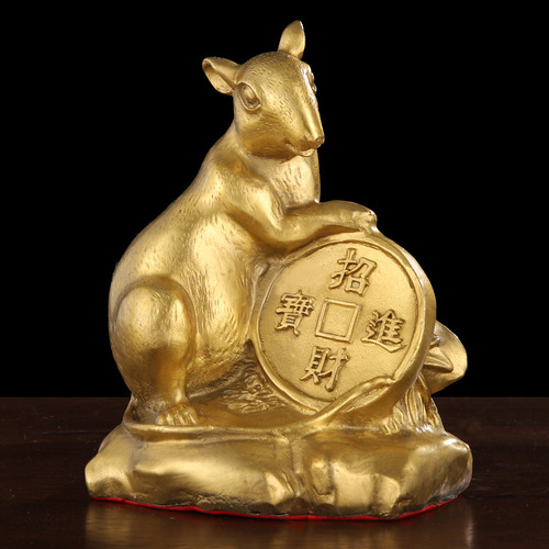 Brass zodiac ornaments, entrance hall ornaments, rabbit, rat, dragon, rooster, sheep, cow, tiger, horse, rooster, snake, pig, monkey, metal crafts
