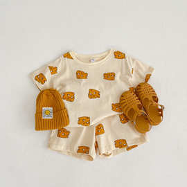 男女童夏装季短袖居服套装儿童夏季宝宝宽松薄款短裤空调服两件套