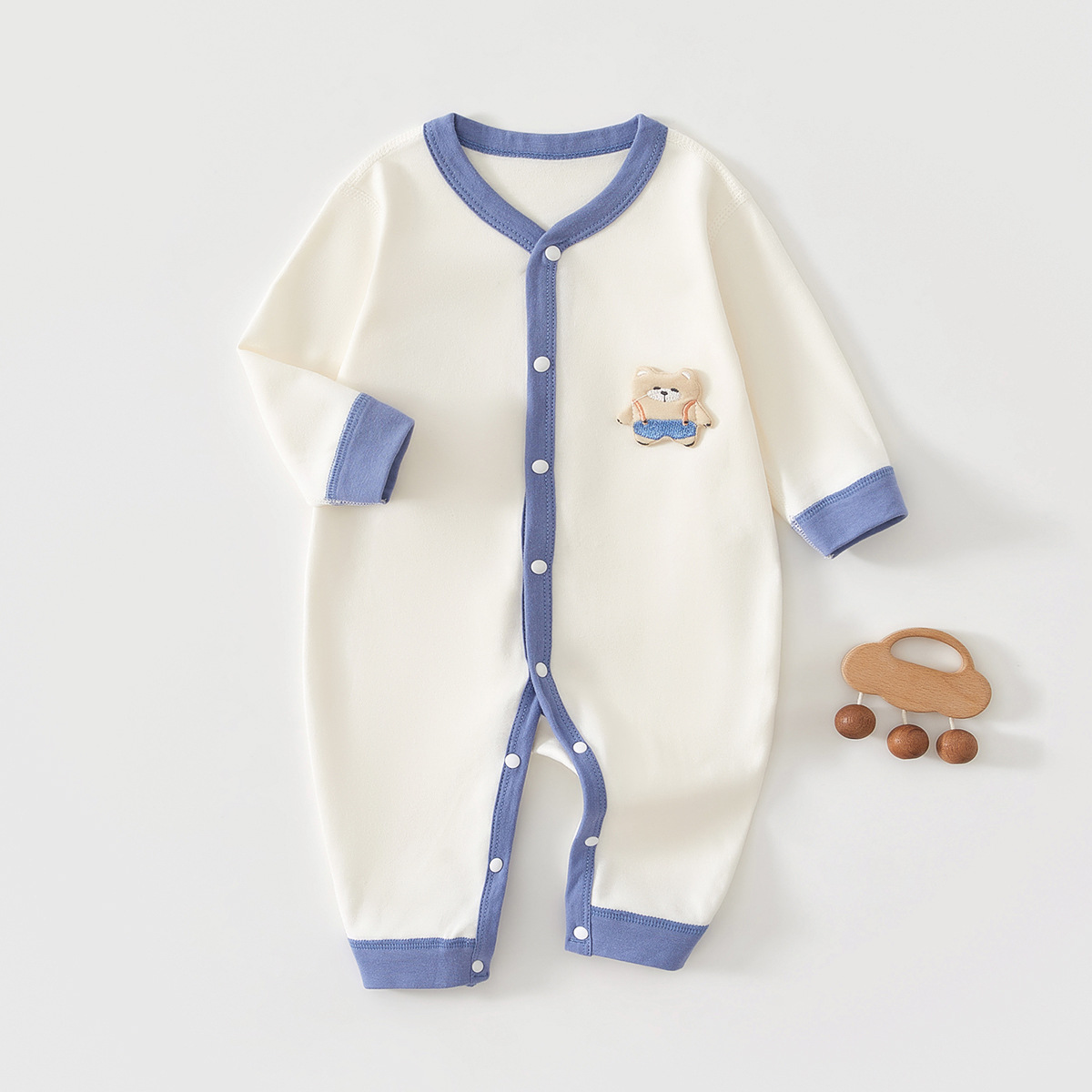 Baby Jumpsuits, Spring & Fall Newborn Base Layers, Inner Clothes, Male and Female Baby Autumn and Winter Clothes, Pure Cotton Pajamas