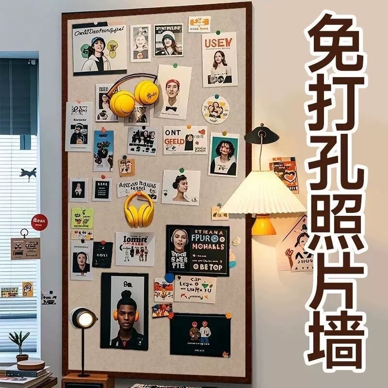 Felt Board Photo Wall Display Board Plush Board Polaroid Pegboard Decorative Pushpins Culture Wall No-Drill Message Board