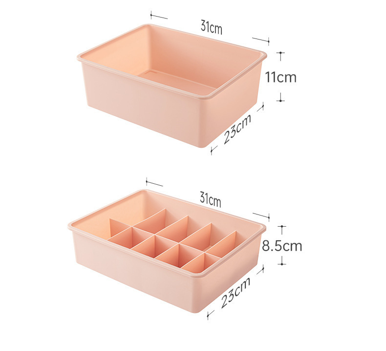 内衣收纳盒家用袜子内衣内裤三合一分格宿舍抽屉收纳盒衣物整理箱详情13
