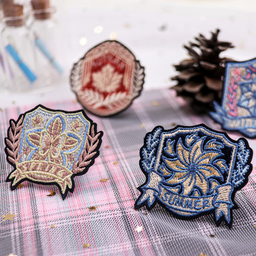 Huichenming original four seasons series JK embroidery badge European style pin DK campus badge embroidery