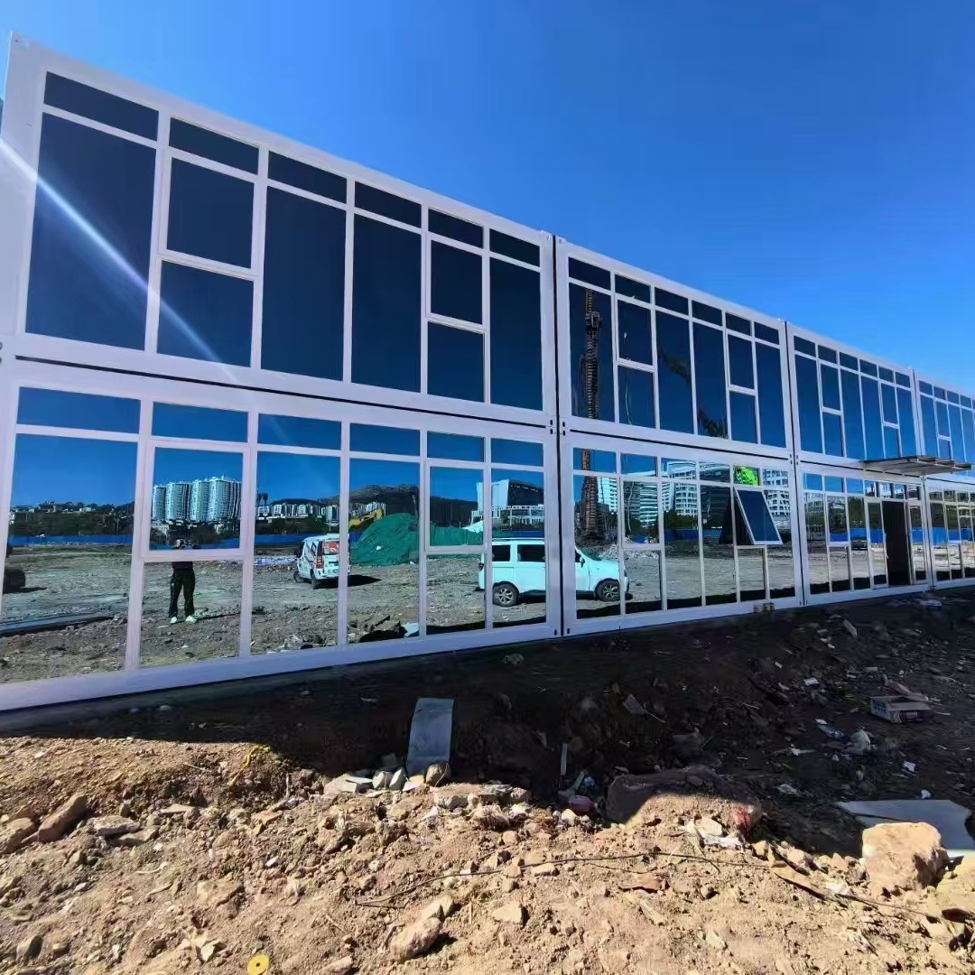 Dibuja la caja de embalaje de la oficina del departamento de proyectos del sitio de construcción de la sala de contenedores móvil personalizada