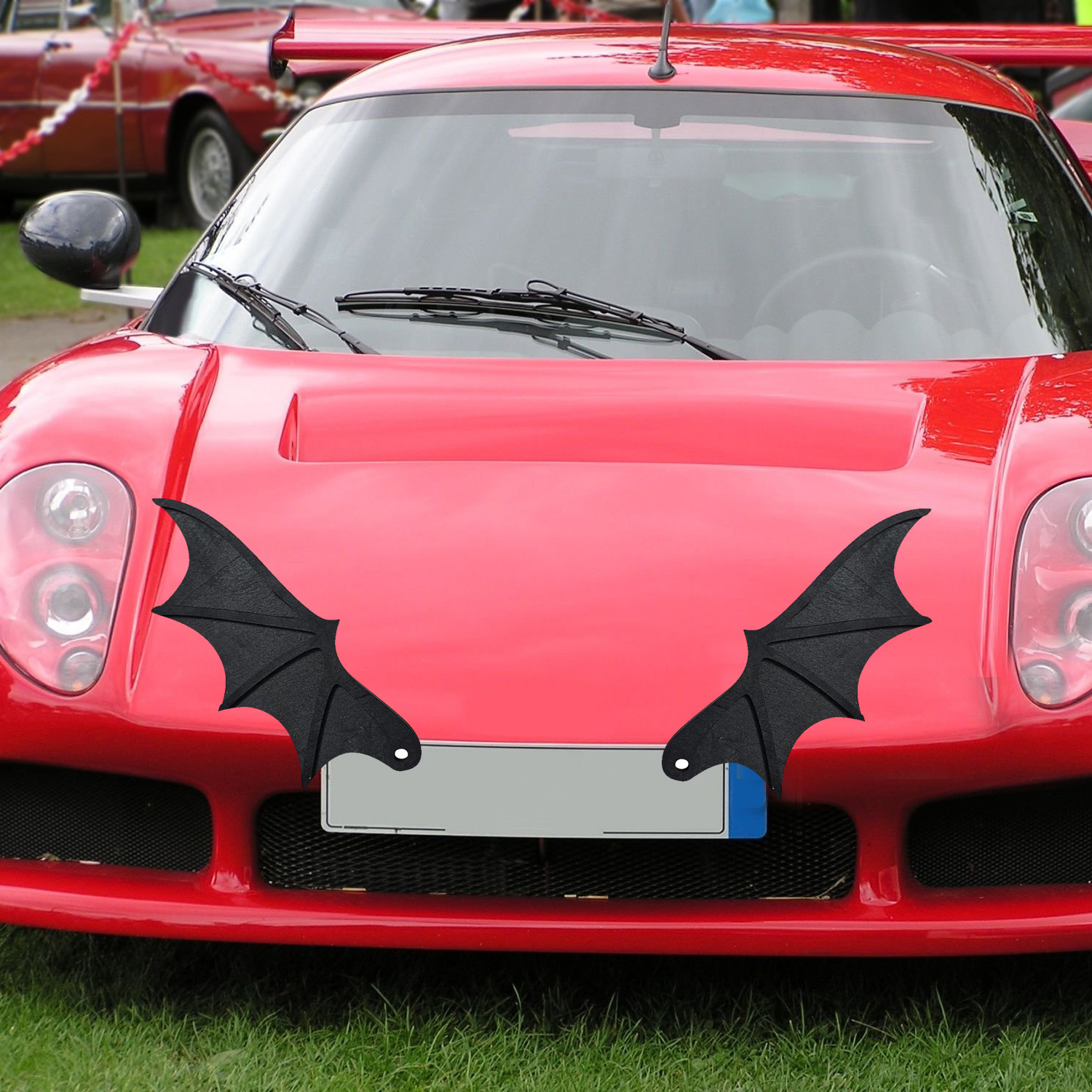 Decoración de Halloween coche alas de murciélago decoración de pared de madera suministros de ambiente de fiesta alas de murciélago de madera
