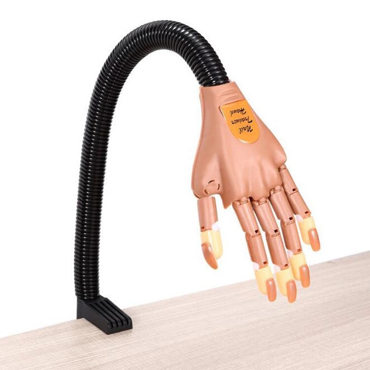 Factory Direct Sales of Nail Art Mechanical Prosthetic Hands with Nail Pieces in a Colorful Box, Bendable Model for Practicing Hand Joints, Can Be Sold Cross-Border