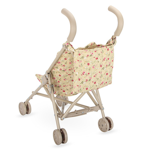 Dropshipping Nordic Danish Mini Floral Doll Stroller—Stylish Little Red Book KS Play House Hand-Push Cart