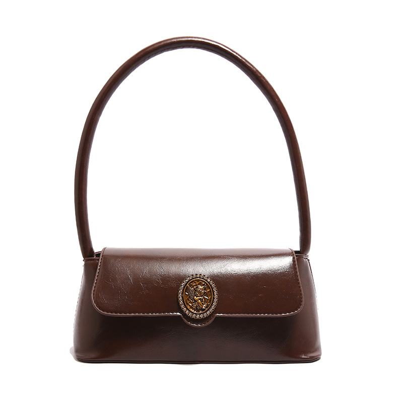 Bolsos retro de estilo extranjero para mujeres otoño y invierno 2024 nuevo estilo de moda bolsas de brazo de diseño de nicho bolsas de hombro