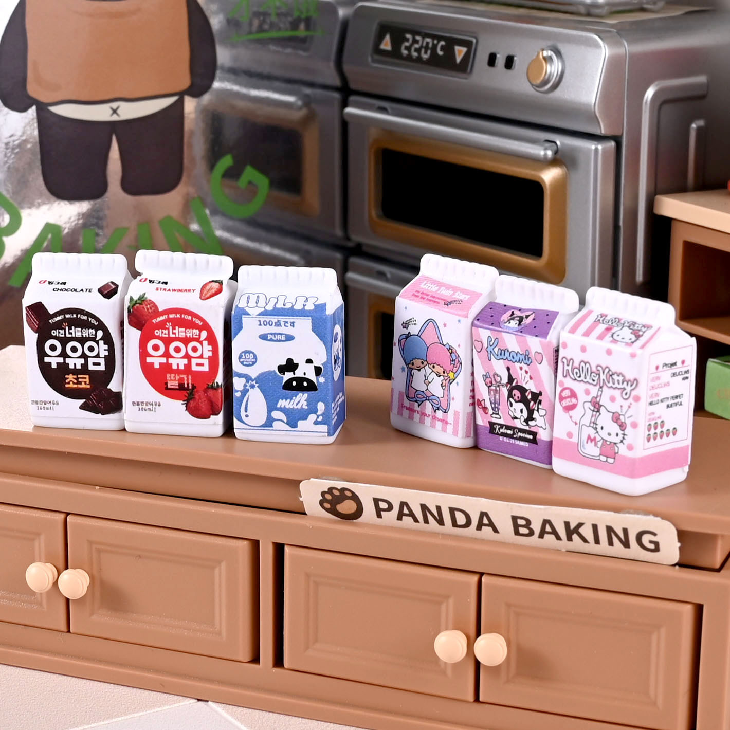 卡通微缩立体牛奶盒Dollhouse娃娃屋迷你微缩摆台模型拍摄道具