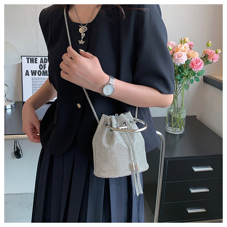 Rhinestone bucket bag voor dames, modieuze handtas en schoudertas_voghion.com