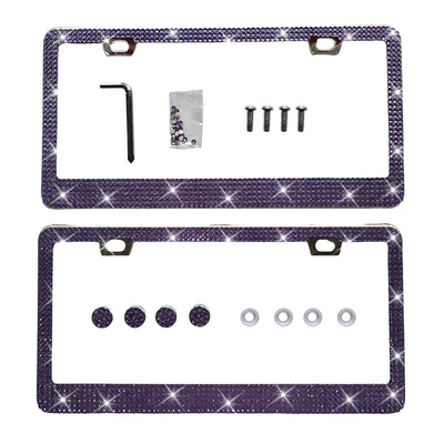 License plate holder/license plate holder: Alloy, Stainless Steel, Carbon Fiber License - dark-purple-double-piece