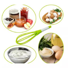 Rotary Plastic Egg Beater Portable Detachable Hand Mixer Easy-to-Clean Dough Mixer Kitchen Tools