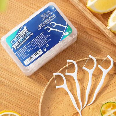 Floss stick Bow pull Round wire Toothpick Tiya 50 Packed branch