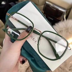 Myopia glasses for women, anti-blue light students, Korean version of trendy frames for men, retro large frame, ultra-light makeup artifact, flat mirrors