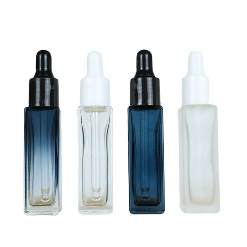 Promotional 10ml transparent square glass bottle, essence dispenser bottle, small dropper bottle, cosmetic bottle