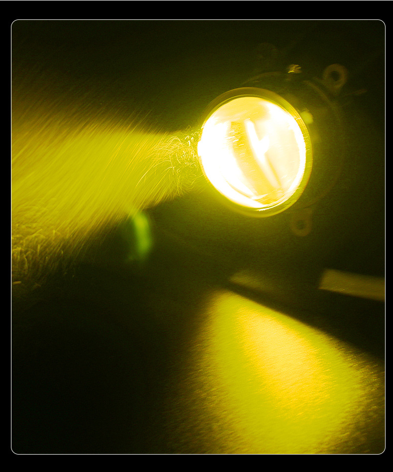 Source Factory Car Front Fog Light Modification 3inch Laser Fog Light Bi-Lens Led Three-Color Fog Light Bi-Lens