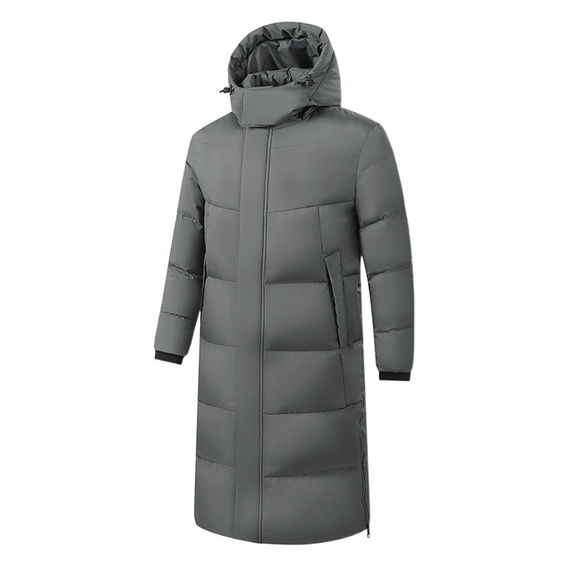 High-End Winter Clothing 90% White Duck down Jacket for Men and Women, Long Over-The-Knee Warm Sports Coat for Winter Training, Custom Wholesale
