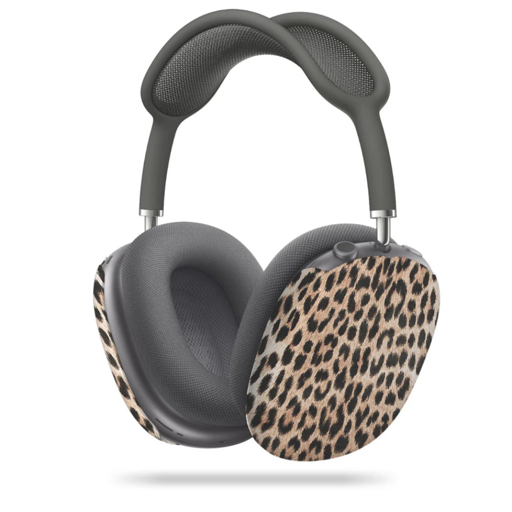 Estuche para auriculares con estampado de leopardo de moda para protección de película brillante Apple AirPods Max /Max 2