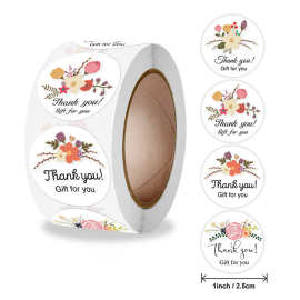 亚马逊4种植物花卉THANK YOU GIFT FOR YOU感谢礼品贴纸
