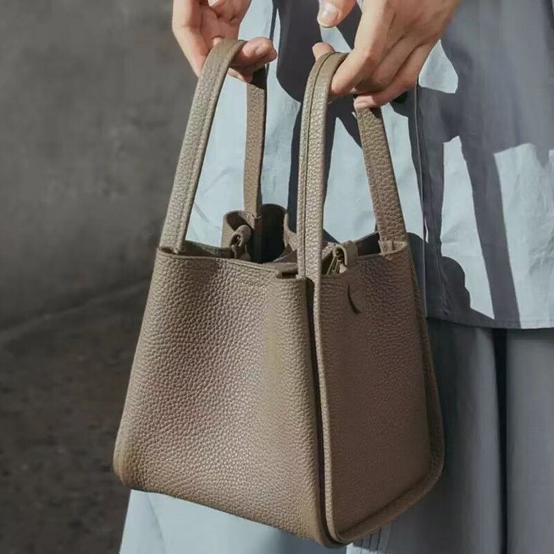 【Zhang Jingyi's style】Shansong medium-sized vegetable basket handbag made of top-grain cowhide