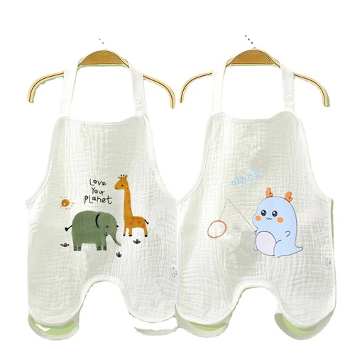 Infant cotton gauze with leg bellyband, newborn belly protector, male and female baby summer thin anti-cold apron one-piece