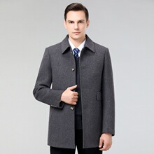 2024双面羊绒大衣商务男士中长款中年羽绒内胆高端羊毛呢风衣外套