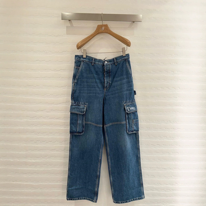 D Brand New Model 26Ss High-Quality Pocket Embroidery Workwear Jeans Unisex Loose Pants D Brand New Model 26Ss High-Quality Pocket Embroidery Workwear Jeans Unisex Loose Pants