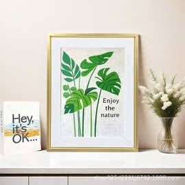 高级金边木框钻石画十字绣装饰画装裱框水彩油画书法数字现代简约