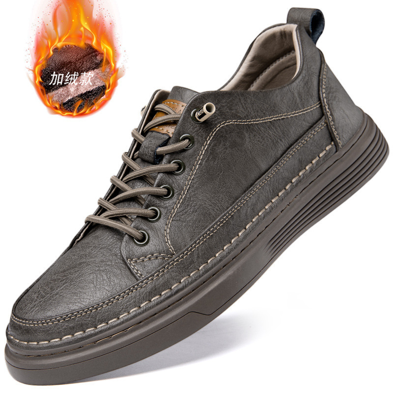 2026 Cross-Border Trendy Classic Retro Gentleman Large Size Soft-Soled White Shoes Stylish All-Season Fleece-Lined Hollow-Out Versatile Men's Shoes