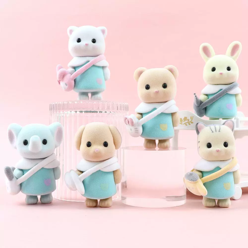 Велюровые мини-фигурки Sylvanian пудель семья, слепой бокс «Домик», настольная фигурка