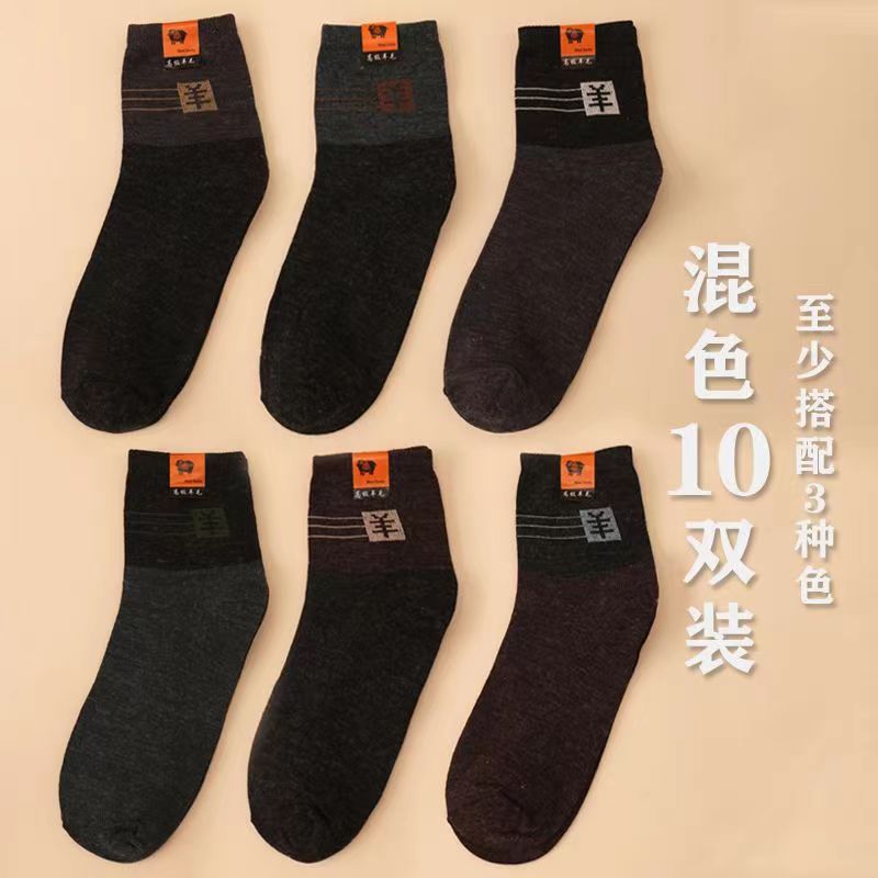 모조 양모 남성 양말 혼합 색상 10 쌍