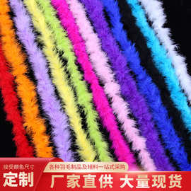 火鸡毛毛条首毛绒条2米15g颜色定制DIY手工装饰舞台服装辅料外贸