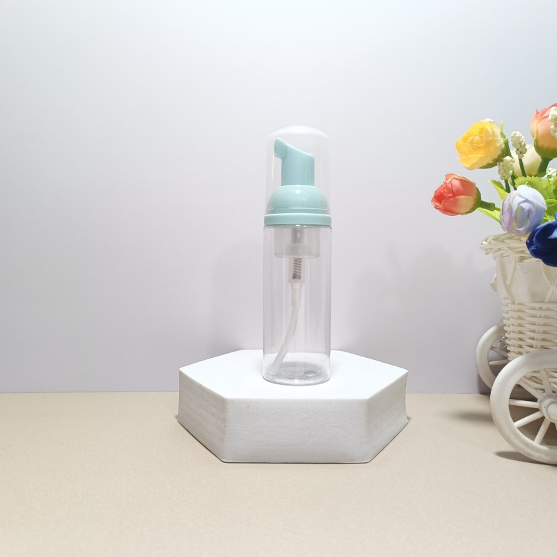 30 dientes PET mousse transparente botella 30ml100ml limpiador facial espuma botella champú espuma botella de pie en stock