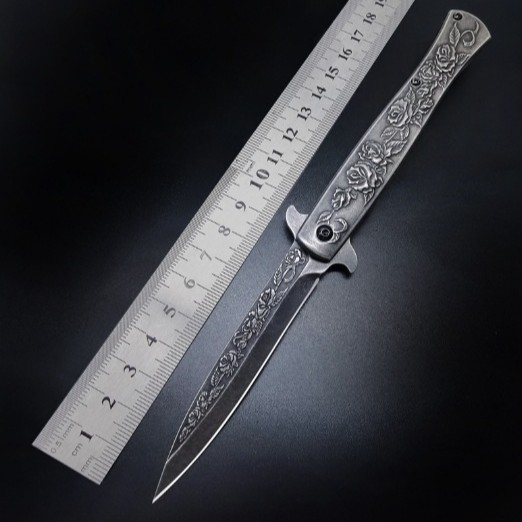 3D立体浮雕精美刀具高硬度多功能便携户外露营战术折叠刀水果刀