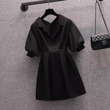 【原版做工】法式复古连衣裙女夏季2024新款设计感气质收腰显瘦黑