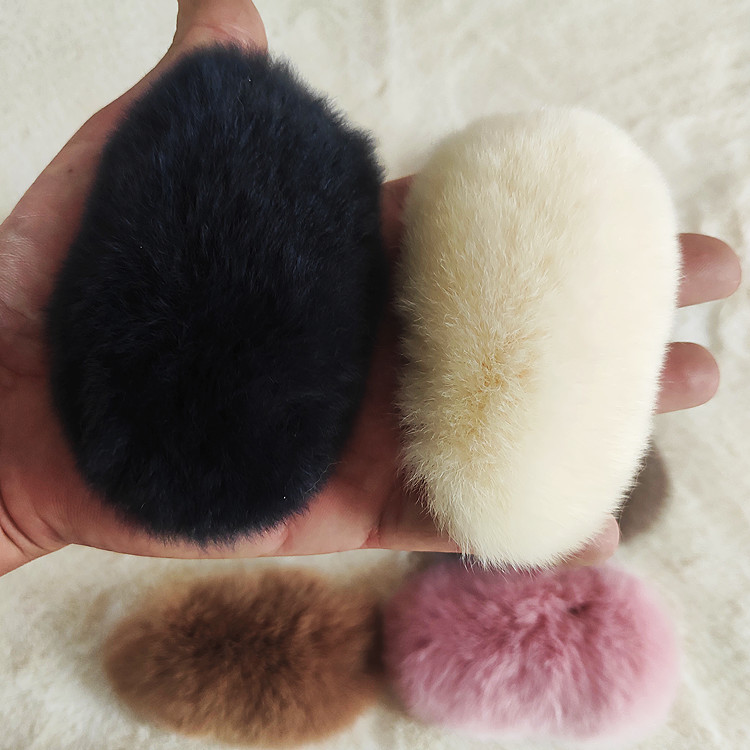 Maomao Hairpin the republic of korea ins Rabbit hair Hairpin lovely Plush Card issuance leather and fur Maomao bb Hairpin trim M