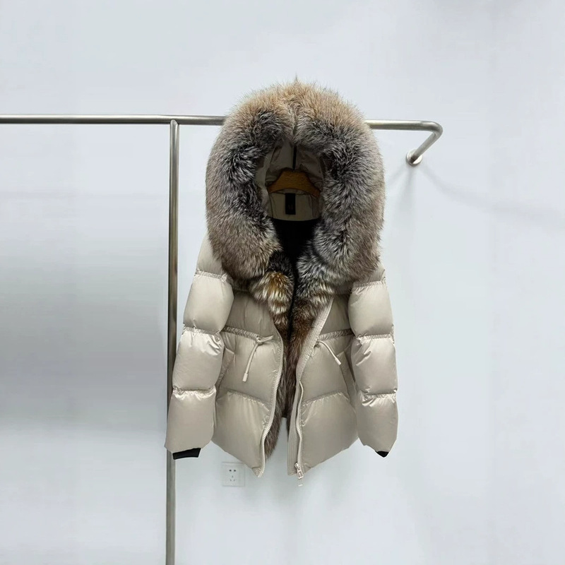 European Station 2025 New Luxury Fur Fox Collar White Goose down Jacket for Women, Mid-Length Thickened Coat European Station 2025 New Luxury Fur Fox Collar White Goose down Jacket for Women, Mid-Length Thickened Coat