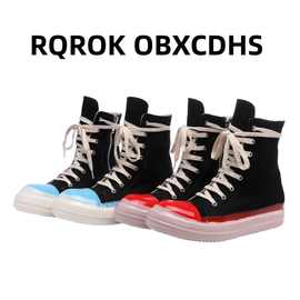 广州男士中帮鞋厚底帆布鞋拉链休闲情侣款布板鞋潮男鞋夏季女鞋