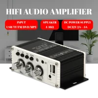 2-канальный автомобильный аудиоусилитель HIFI стерео, подходит для сабвуфера, 12 В, USB/карта, пульт дистанционного управления