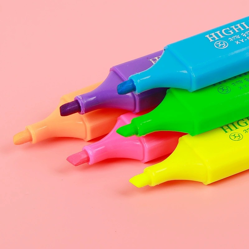 Marcadores Fluorescentes de Plástico para Estudiantes, Mini Marcadores de Punta Plana Coloridos para Resaltar, Marcar, Dibujar y Escribir en el Diario