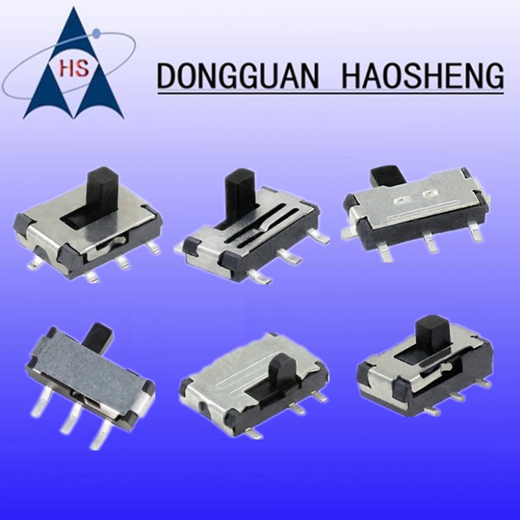 单极双极三脚拨动开关滑动小型十脚迷你卧式贴片双排四档立式卧式