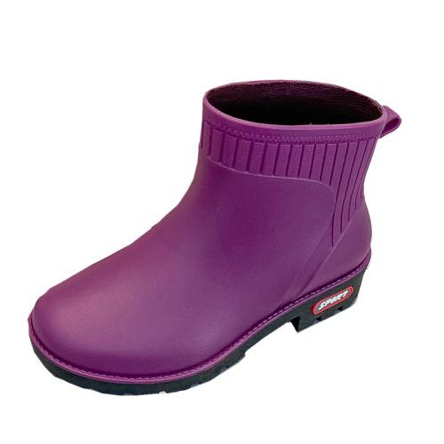 Women's Korean Fashion Short Waterproof Ankle Boots, Mid-Calf Summer Kitchen Work Rubber Shoes, Spring and Autumn Matching Shoes, Rain Boots for Women, Trendy