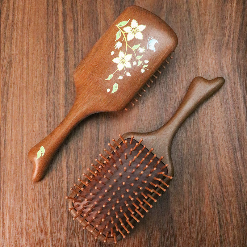 天然ゴールデンサンダルウッドエアクッションエアバッグコーム木製ヘアコーム頭皮マッサージコームアウトドア用品木製コームギフトボックス|undefined
