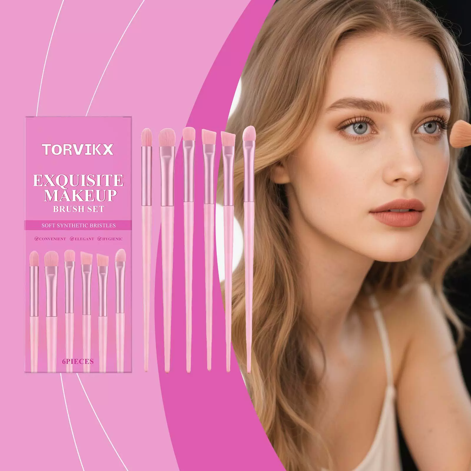 TORVIKX 化妆刷套装 上妆自然服帖眉刷粉底刷日常便携彩妆工具