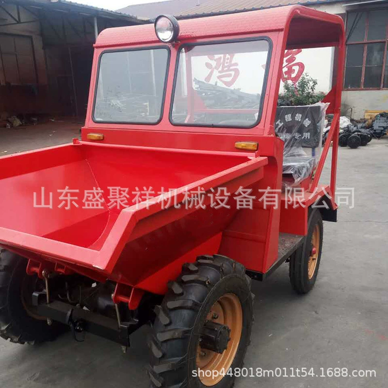 Транспортное средство простой навесной дизельный самосвал Shengjuxiang четырехколесный самосвал для строительной площадки саморазгружающийся самосвал